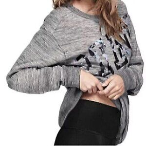 PINK VS VICTORIA'S SECRET Campus Crew Sweatshirt Gray Marled Paint Splatter XS